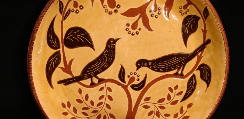 birds eating berries by Kulina Folk Art