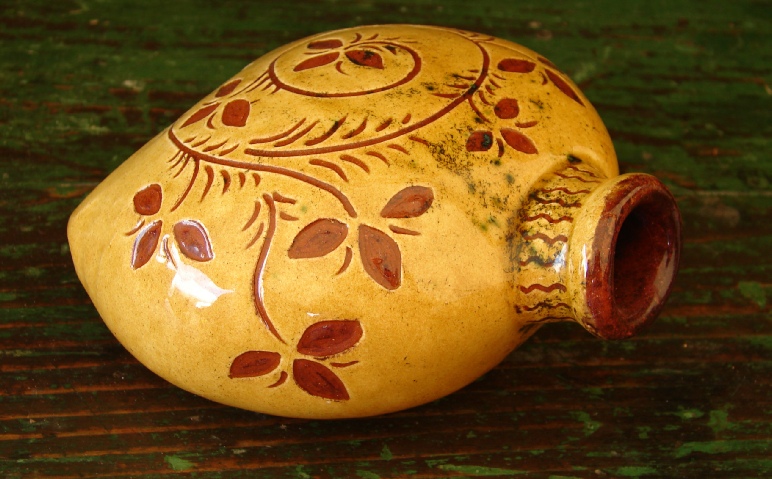 redware flask by Kulina Folk Art