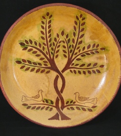 redware charger tree of life