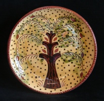 redware plate, tree of life