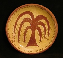 redware plate, weeping willow