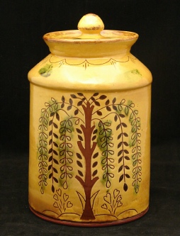 Redware Jar, Tree of Life with Flowers