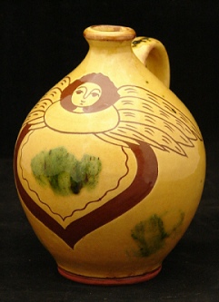Redware Jug, Angel with Wings