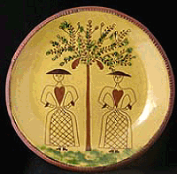 Redware Plate, Sisters