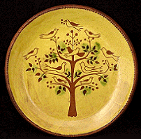 Redware Plate, Tree of Life with Birds