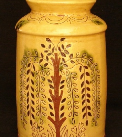 Tree of Life with Flowers redware jar, Kulina Folk Art