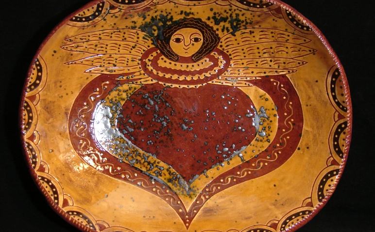american redware angel trencher by Kulina Folk Art