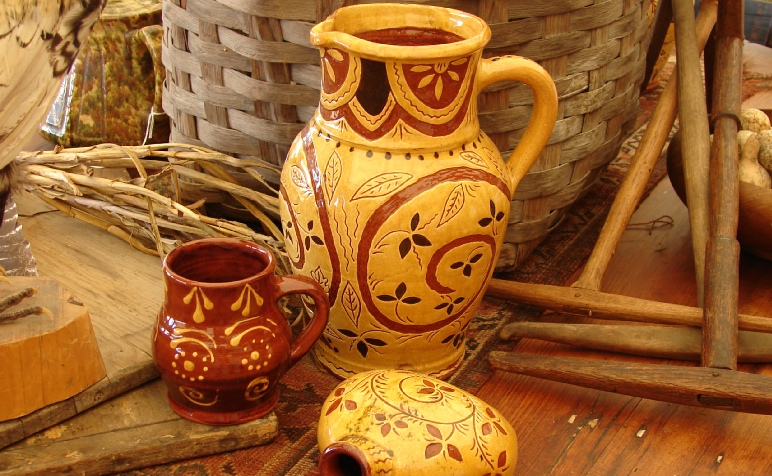 Kulina Folk Art wheel thrown redware