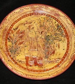 redware charger, the gardner