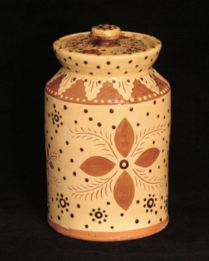 Jar, 4 Petal Flower