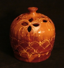 redware luminary, back
