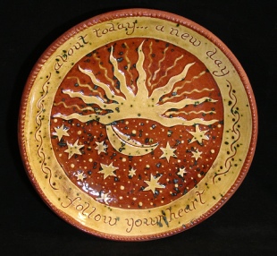 redware plate, about today...