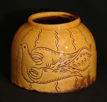 redware yarn holder, dove