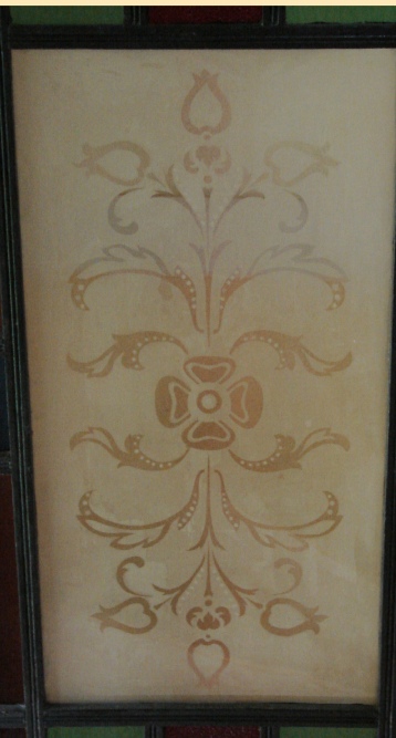 victorian etched glass on door